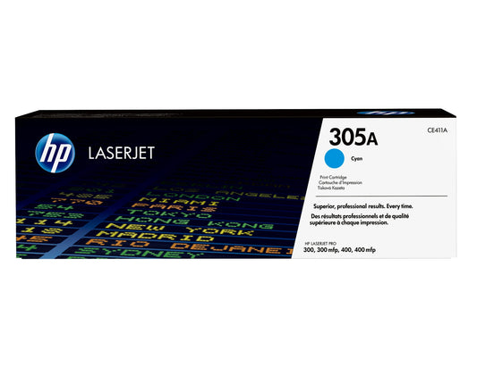 HP CE411A/305A Cyan Toner Cartridge (2.6K pages, HP LaserJet M 375)