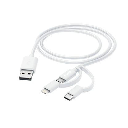 Hama 3-in-1 Multi Charging Cable, USB-A - Micro-USB, USB-C and Lightning, 1.0 m