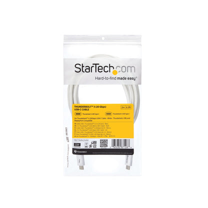 StarTech.com 6.6ft (2m) Thunderbolt 3 Cable, 20Gbps, 100W PD, 4K, Thunderbolt
