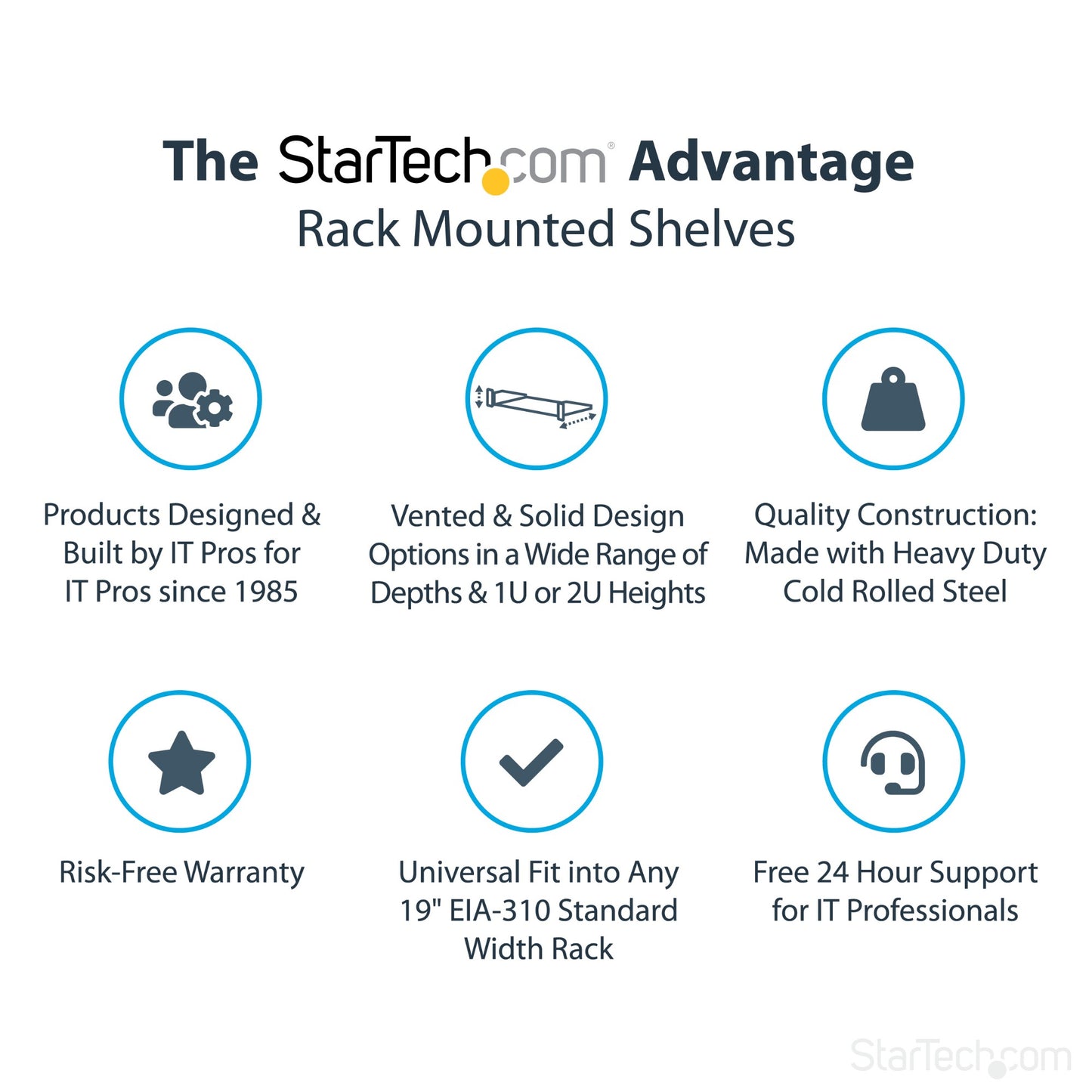 StarTech.com 1U Server Rack Shelf - Universal Rack Mount Cantilever Shelf for 19" (HELF116)