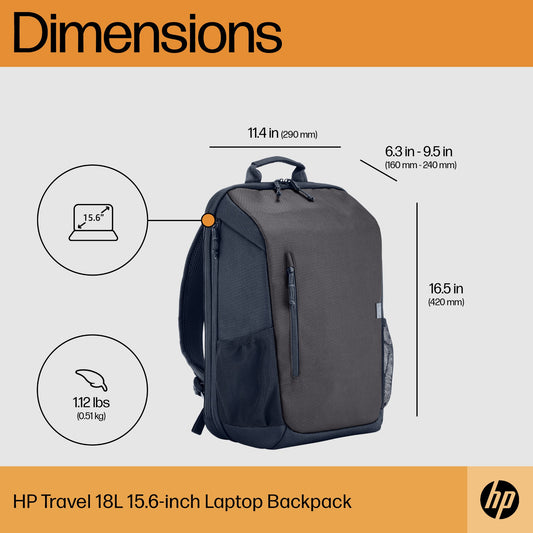 HP Travel 18 Liter 15.6 Iron Grey Laptop Backpack Laptop Bag
