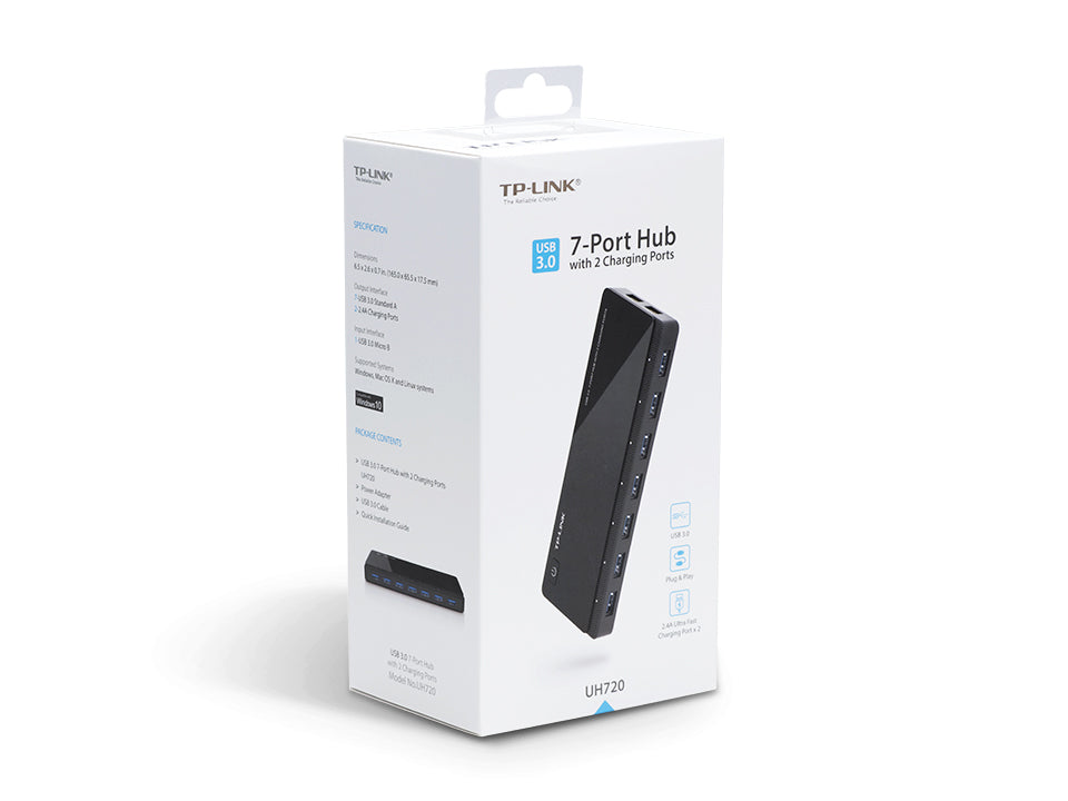 TP-LINK UH720 interface hub USB 3.2 Gen 1 (3.1 Gen 1) Micro-B 5000 Mbit/s Black