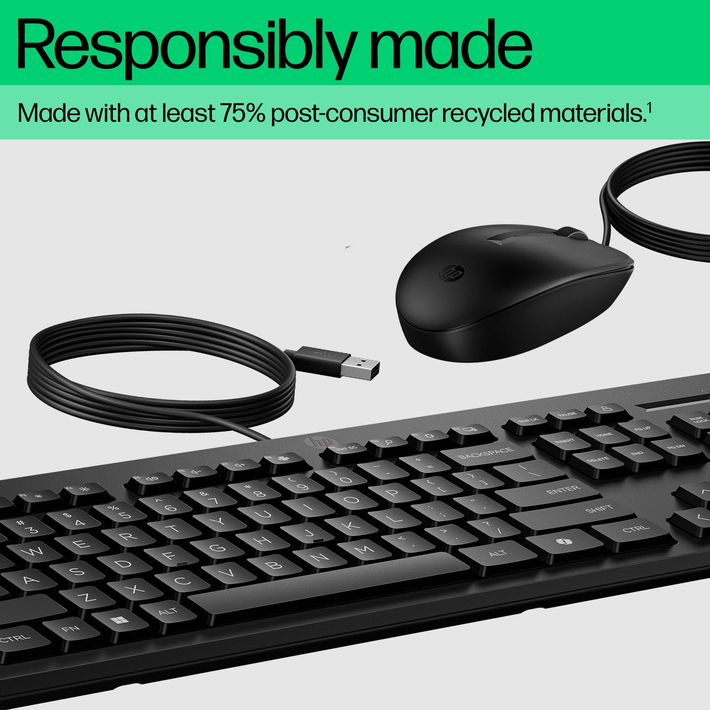 HP 225 Wired Keyboard & Mouse Combo