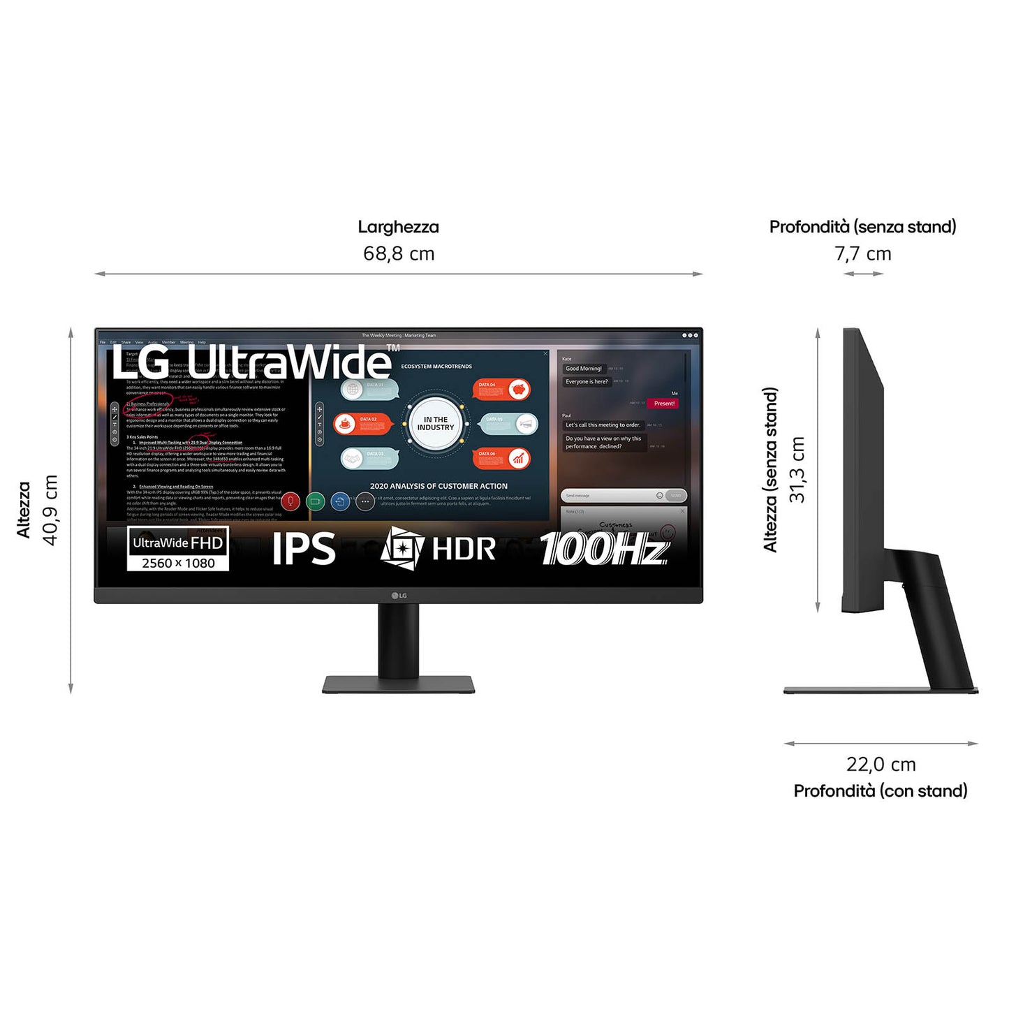 LG 29U511A-B 29" UltraWide FHD IPS 100Hz Monitor