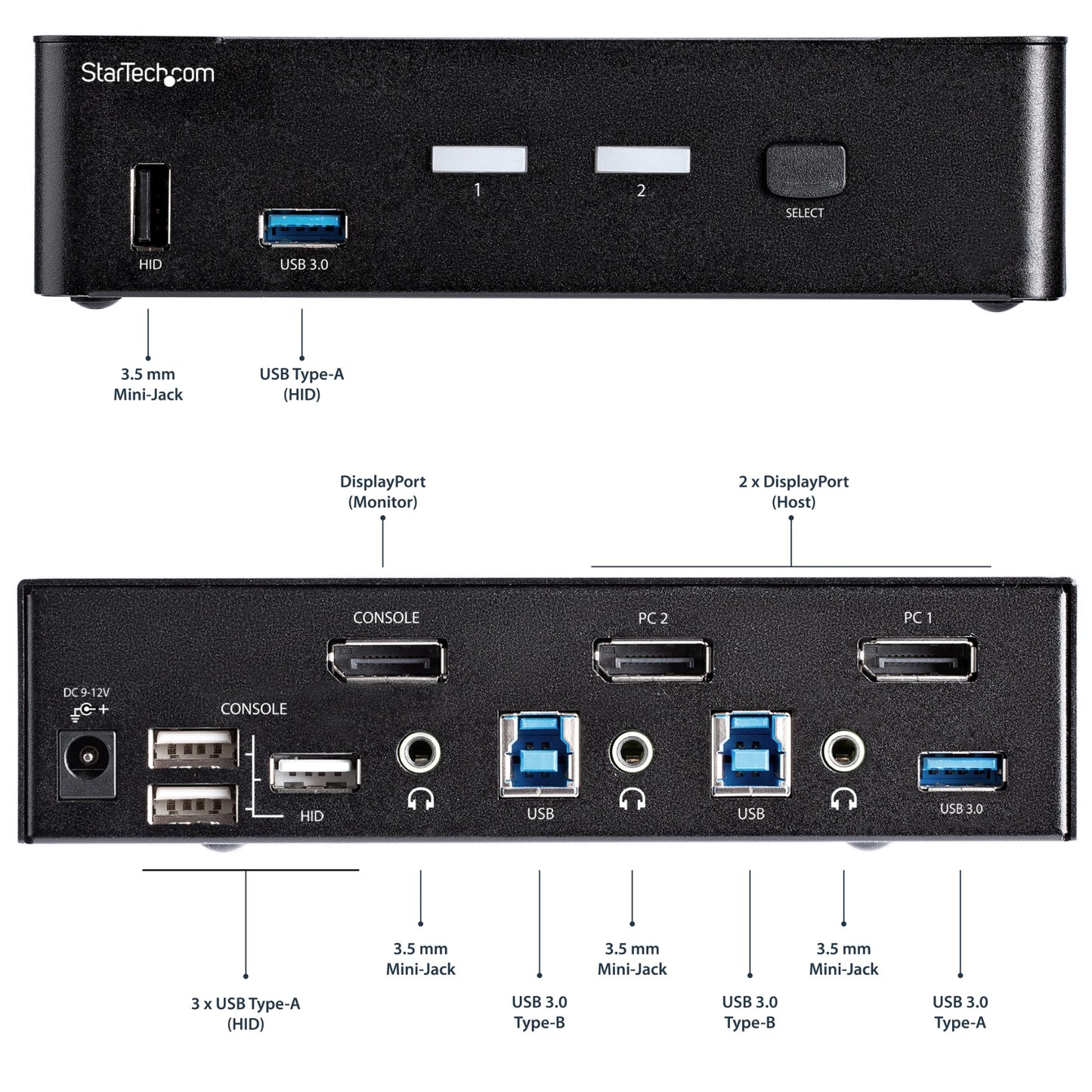 StarTech.com 2 Port DisplayPort KVM Switch - 4K 60Hz - Single Display - Dual Port