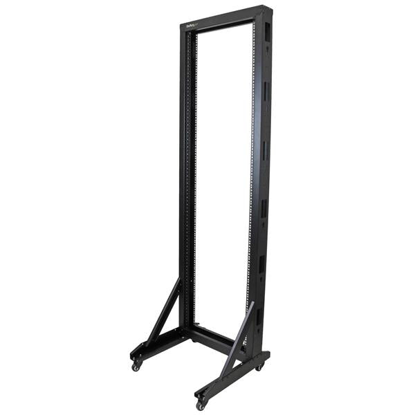 StarTech.com 42U 2-Post Open Frame Server Rack, 19in Rolling IT Rack with 661lb