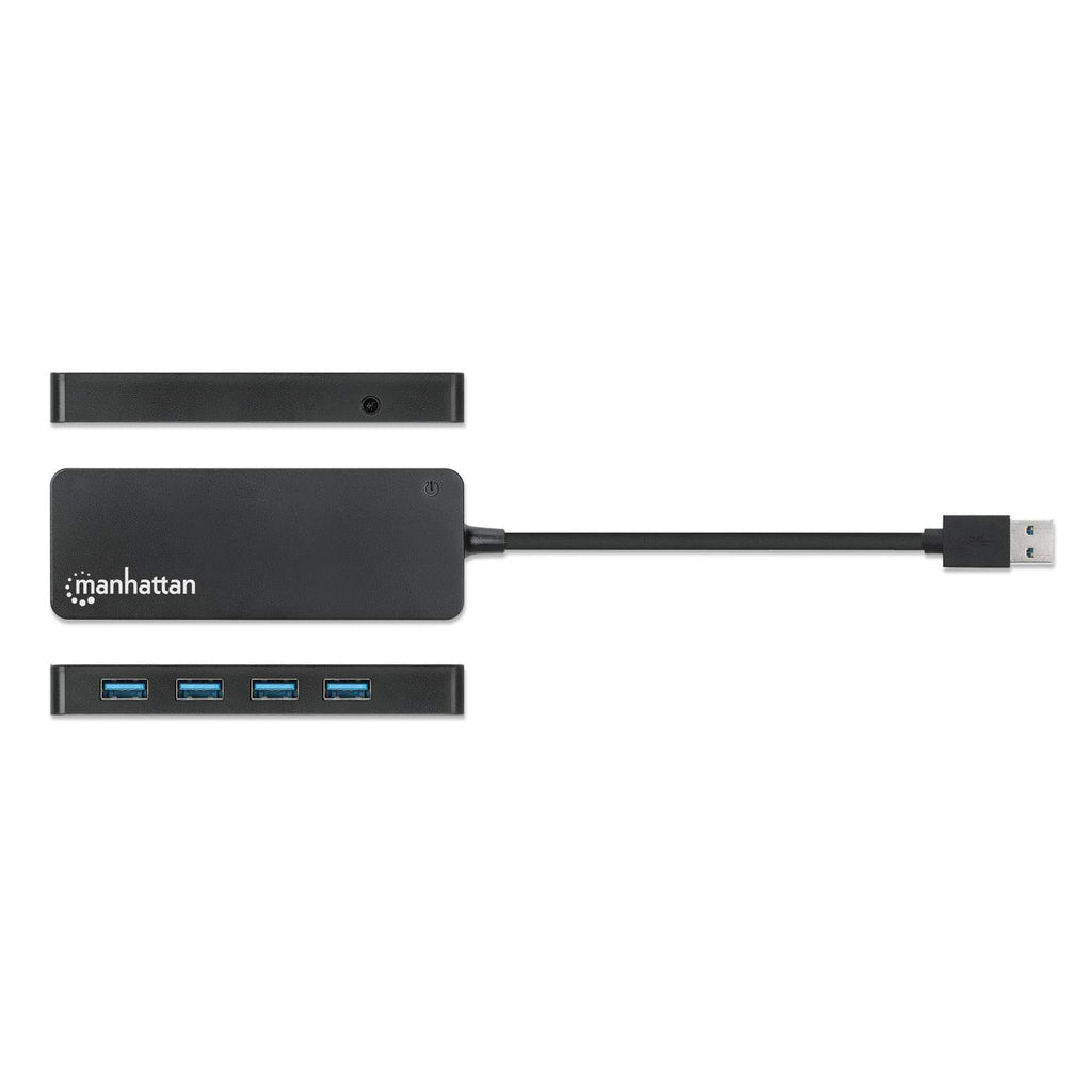 Manhattan USB-A 4-Port Hub, 4x USB-A Ports, 5 Gbps (USB 3.2 Gen1 aka USB 3.0), USB