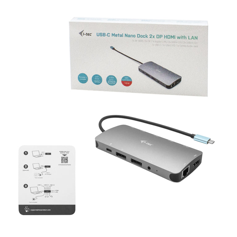 i-tec Metal Nano 3x USB-C Docking Station 100W
