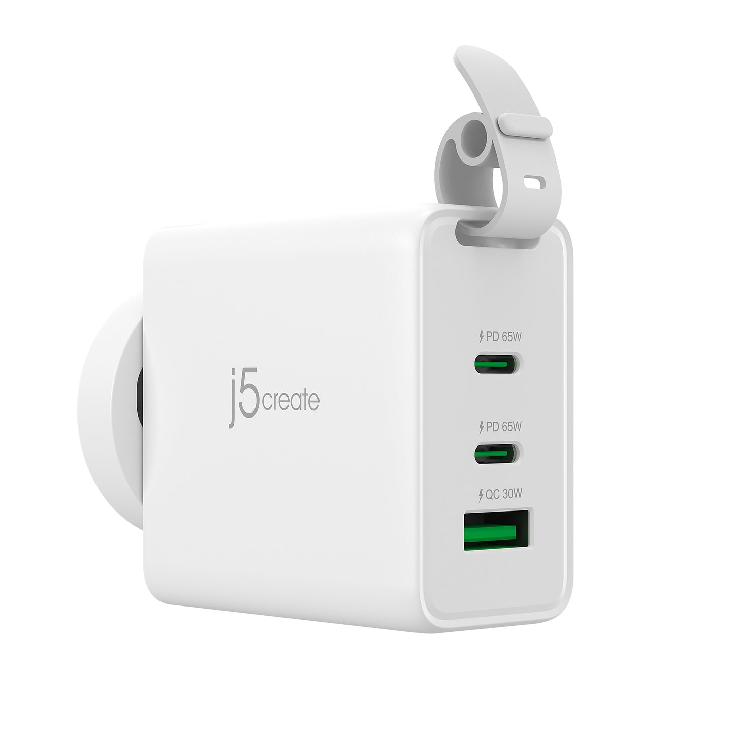 j5create 65W GaN USB-C 3-Port Traveler Charger with changeable AC plugs and USB-C