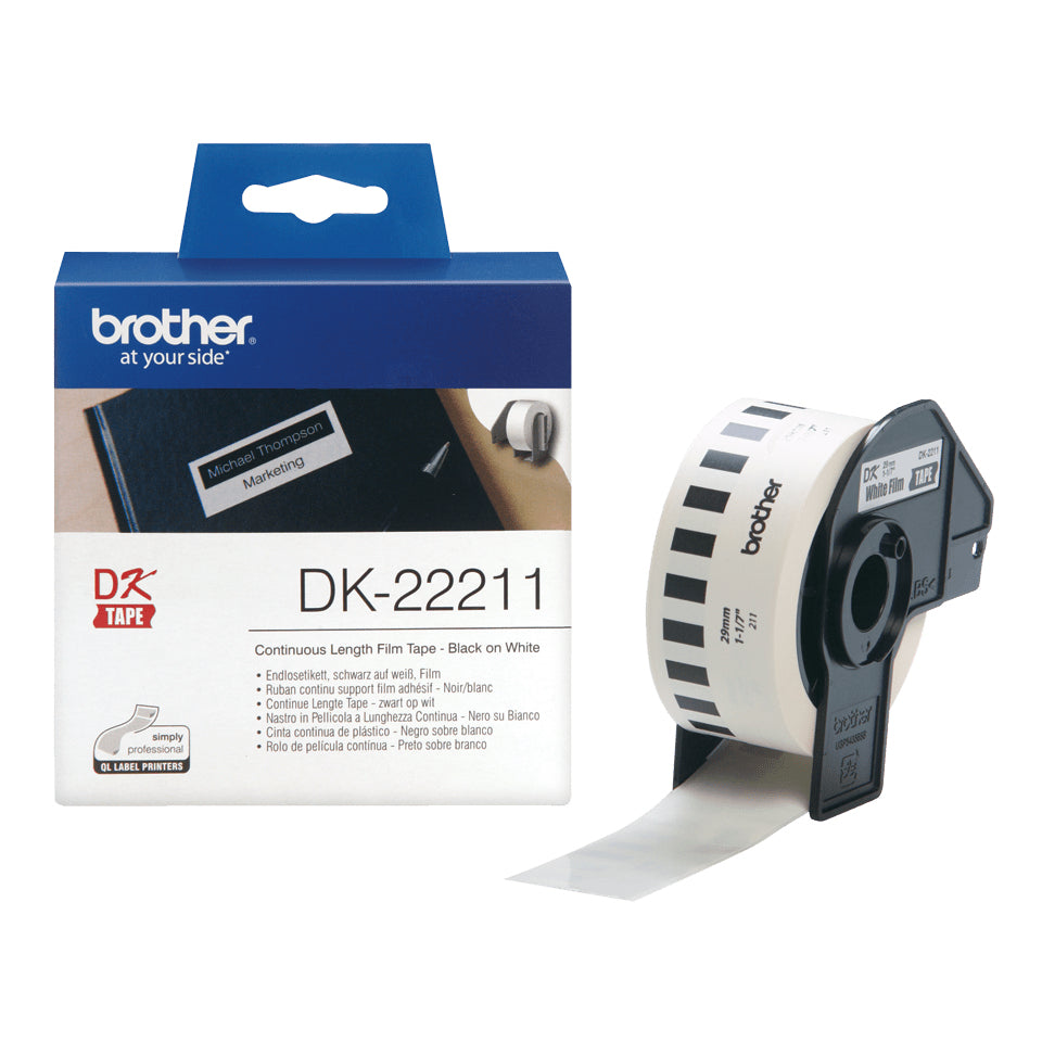 Brother DK-22211 DirectLabel Etikettes white Film 29mm x 15,24m for Brother P-Touch Labels