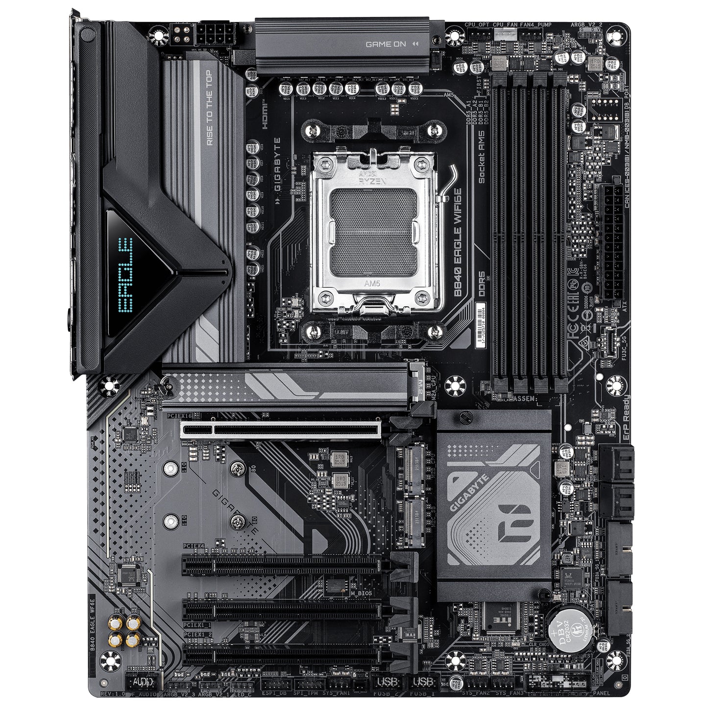 Gigabyte B840 EAGLE WIFI6E Motherboard - AMD Ryzen 9000 CPUs, 8+2+2 Phases VRM, up