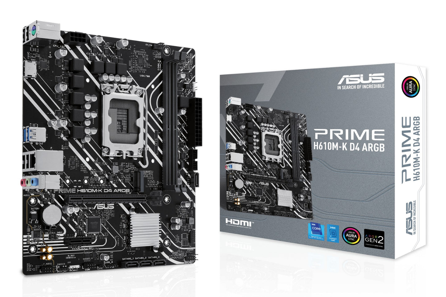 ASUS PRIME H610M-K D4 ARGB Intel H610 LGA 1700 micro ATX Motherboard