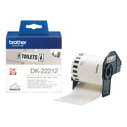 Brother DK-22212 DirectLabel Etikettes white Film 62mm x 15,24m for Brother P-Touch Labels