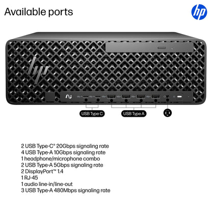 HP Z2 Core Ultra 9 285K 64GB 1TB SSD NVIDIA RTX PRO 4000 Blackwell SFF Desktop PC
