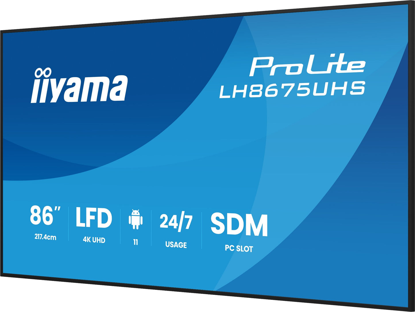 iiyama LH8675UHS-B2AG Signage Display Digital signage flat panel 2.17 m 4K UHD IPS Monitor