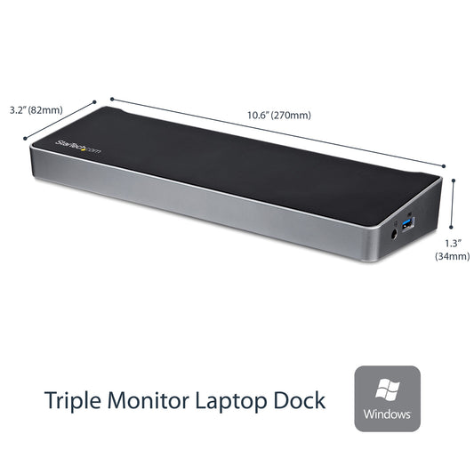 StarTech.com Triple-Monitor 1x 2x USB Docking Station
