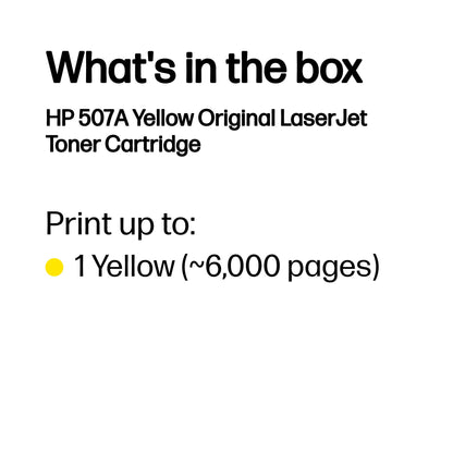 HP CE402A/507A Yellow Toner Cartridge (6K pages, HP LaserJet EP 500)