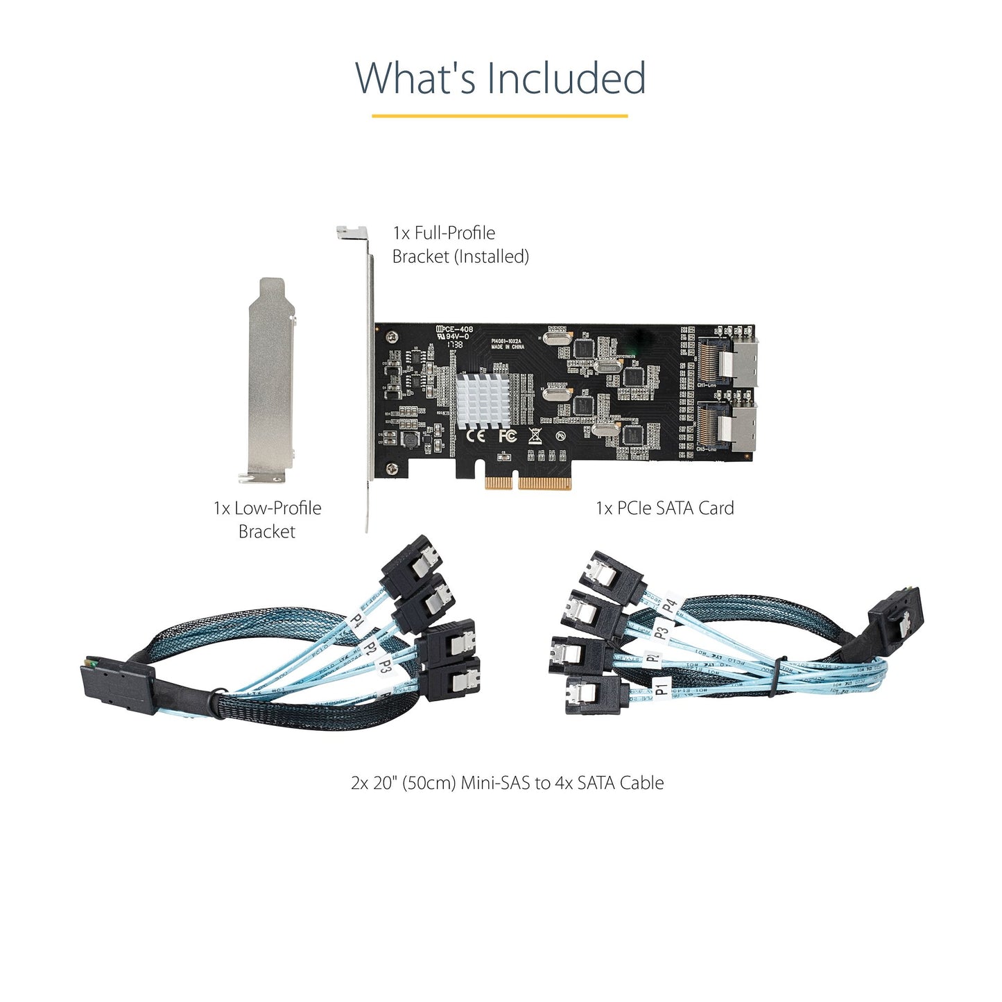 StarTech.com 8 Port SATA PCIe Card - PCI Express 6Gbps SATA Expansion Adapter Card Hub