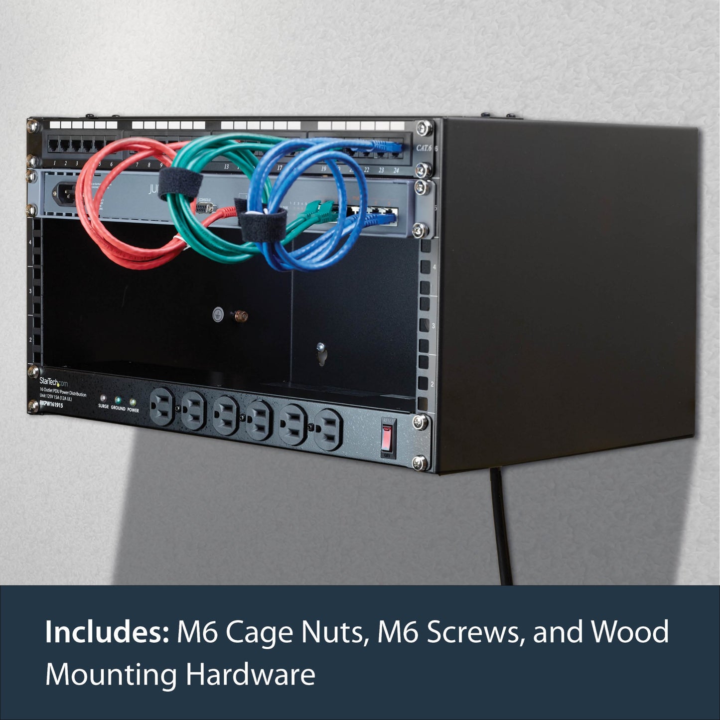 StarTech.com 6U Wall Mount Network Rack - 14 Inch Deep (Low Profile) - 19" Patch