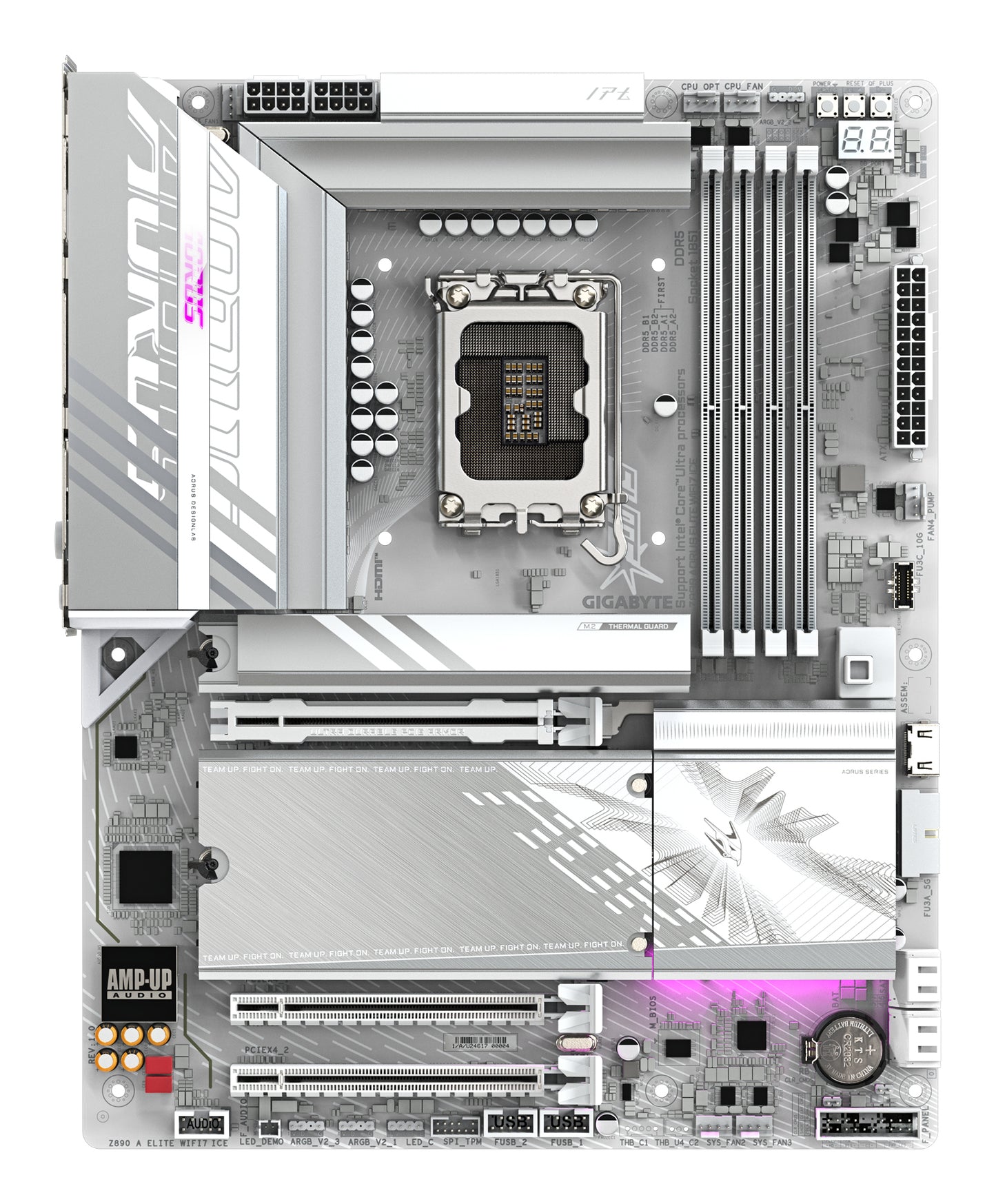Gigabyte Z890 AORUS ELITE WIFI7 ICE Motherboard - Supports Intel Core Ultra (Series