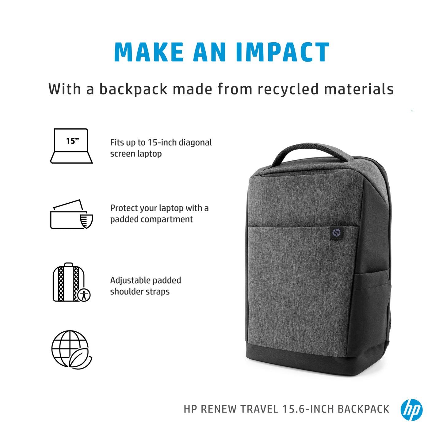 HP Renew Travel 15.6-inch Backpack Laptop Bag