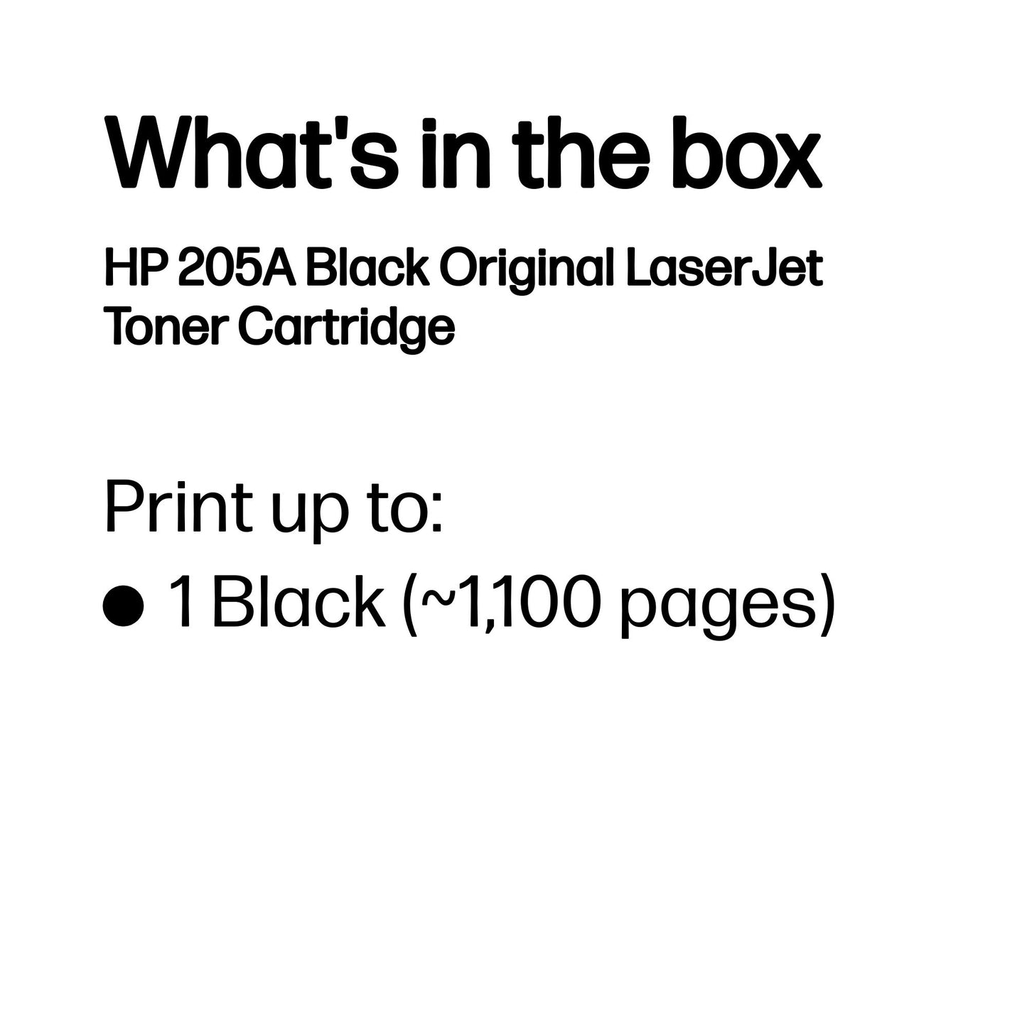 HP CF530A/205A Black Toner Cartridge (1.1K pages, HP MFP 180)
