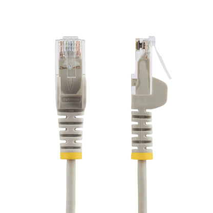 StarTech.com 15m Gray Slim CAT6 Ethernet Cable, Snagless, 100W PoE, UTP, LSZH, 28AWG