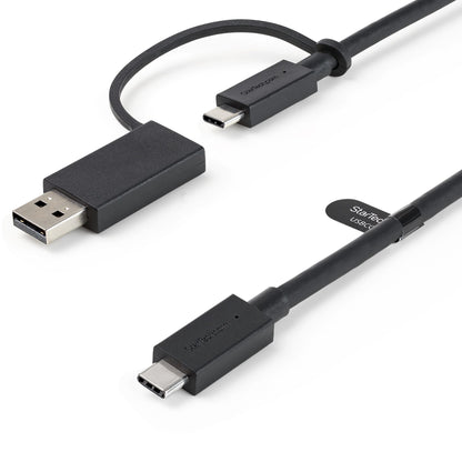 StarTech.com 3.3ft (1m) USB-C Cable with USB-A Adapter Dongle, USB 10Gbps/5Gbps