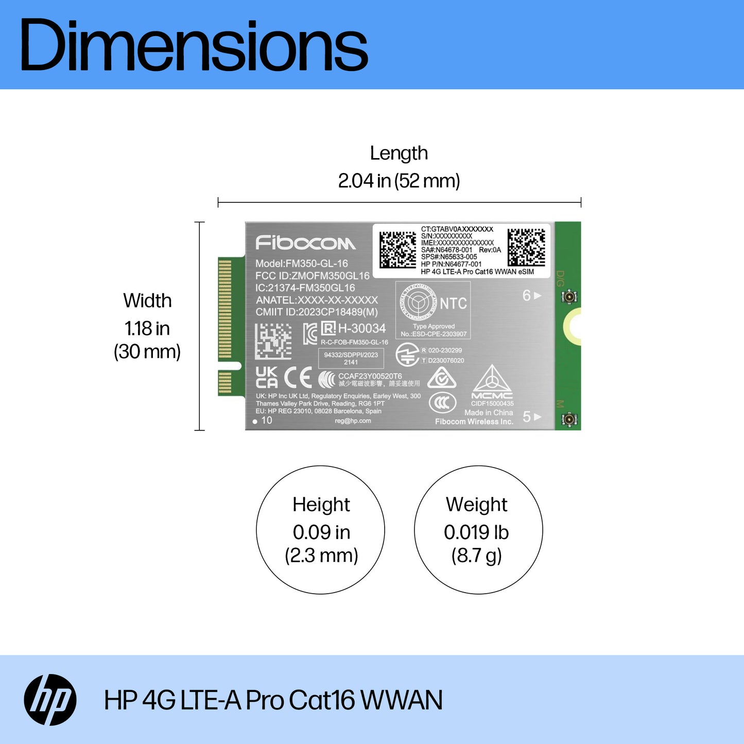 HP 4G LTE-A Pro Cat16 WWAN Internal Network Adapter