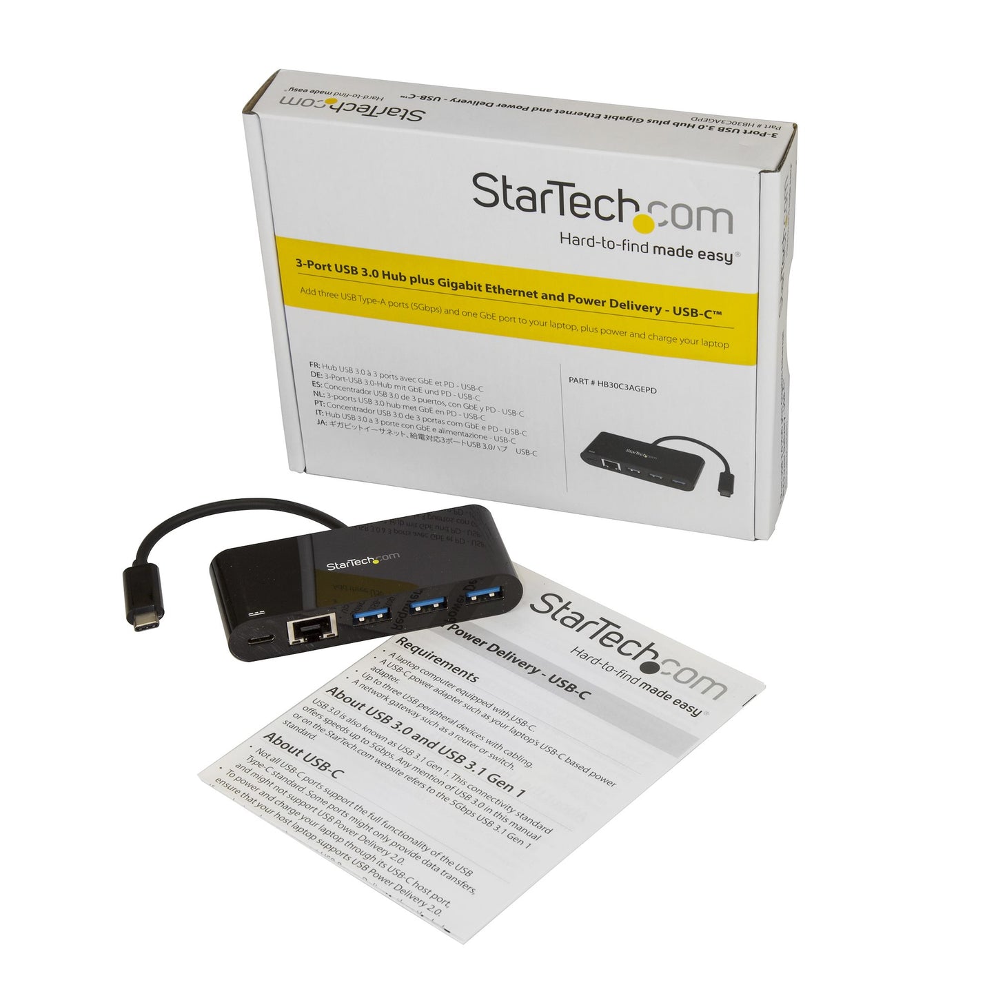 StarTech.com Hub Gigabit Ethernet USB-C Docking Station 60W