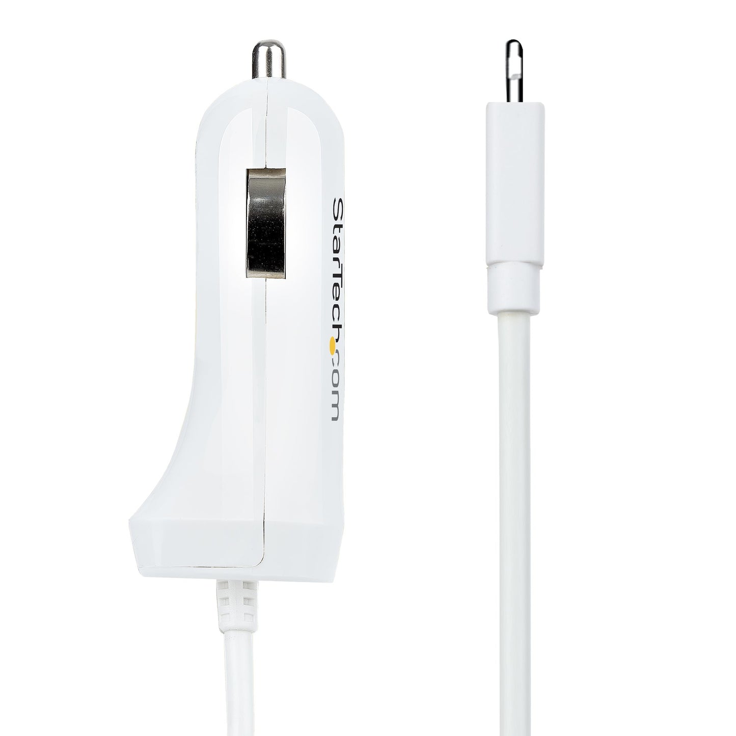 StarTech.com Lightning Car Charger with Coiled Cable, 1m Coiled Lightning Cable