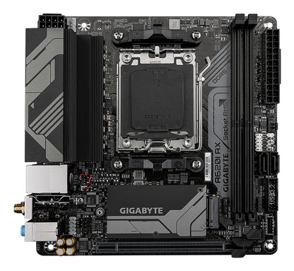 Gigabyte A620I AX Motherboard - Supports AMD Ryzen 8000 CPUs, 5+2+1 Phases Digital