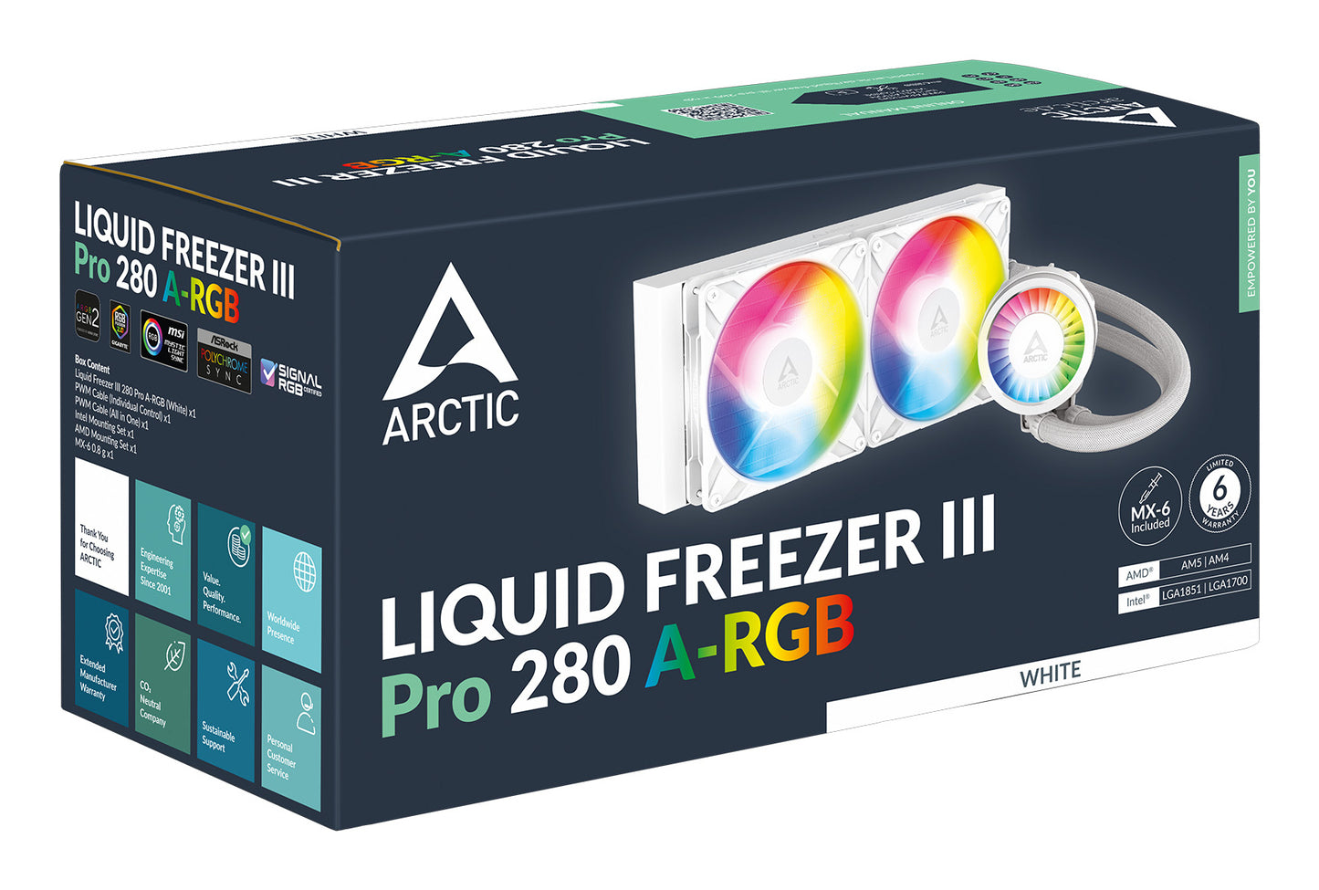 ARCTIC Liquid Freezer III Pro 280 A-RGB (White) Multi Compatible All-in-One CPU Cooling