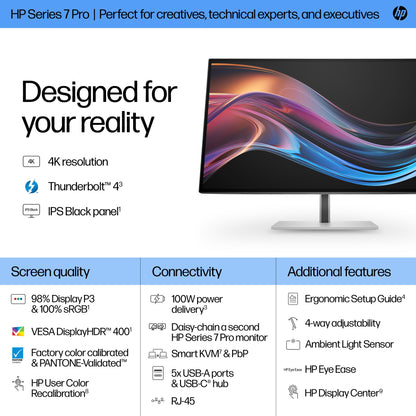 HP Series 7 Pro 727pk 27" 4K UHD IPS Monitor