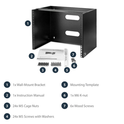 StarTech.com 8U Wall Mount Network Rack - 14 Inch Deep (Low Profile) - 19" Patch