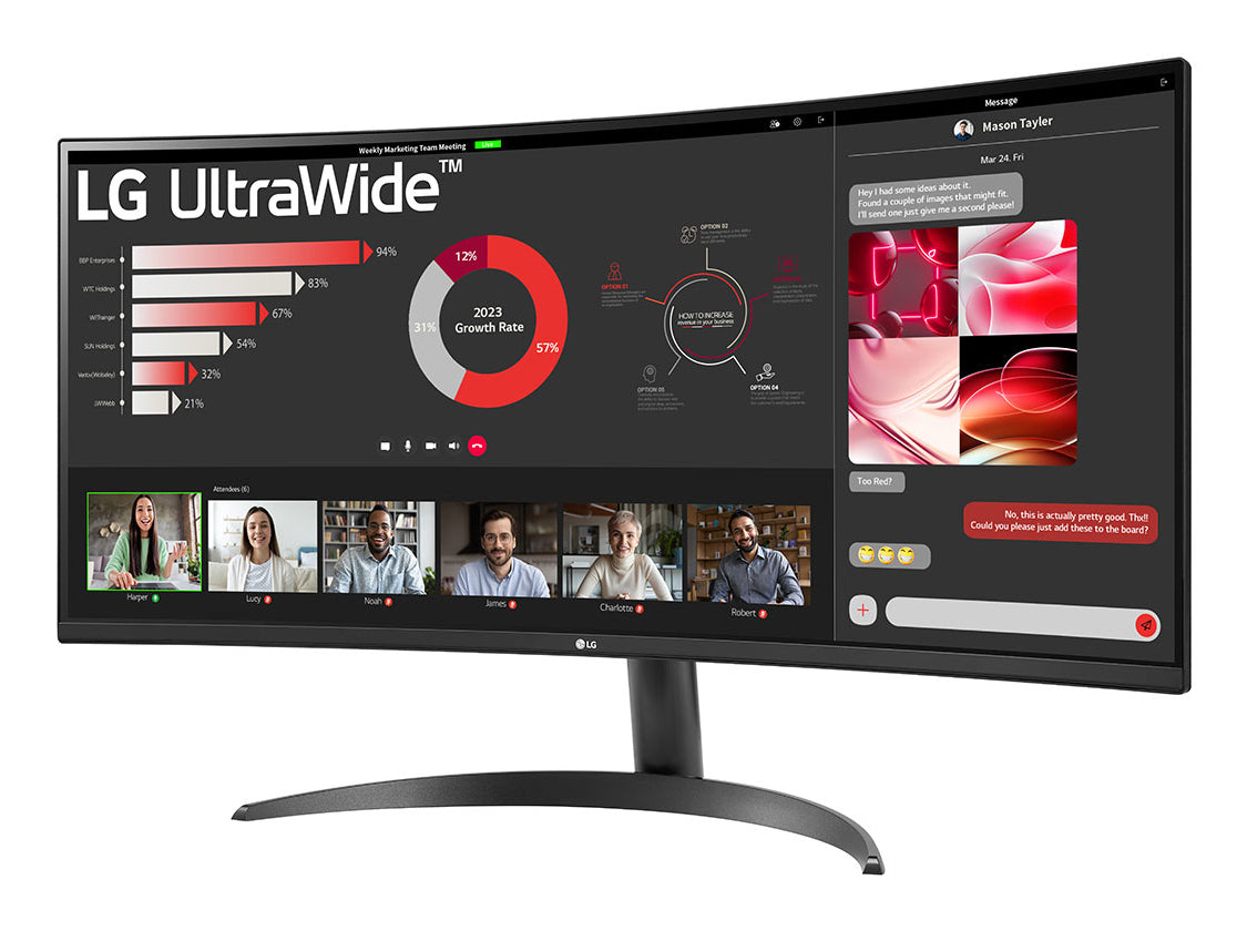 LG 34WR50QK-B 34" UWQHD VA 100Hz Curved Monitor