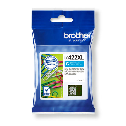Brother LC-422XLC Cyan Ink Cartridge (1.5K pages, Brother MFC-J 5340)