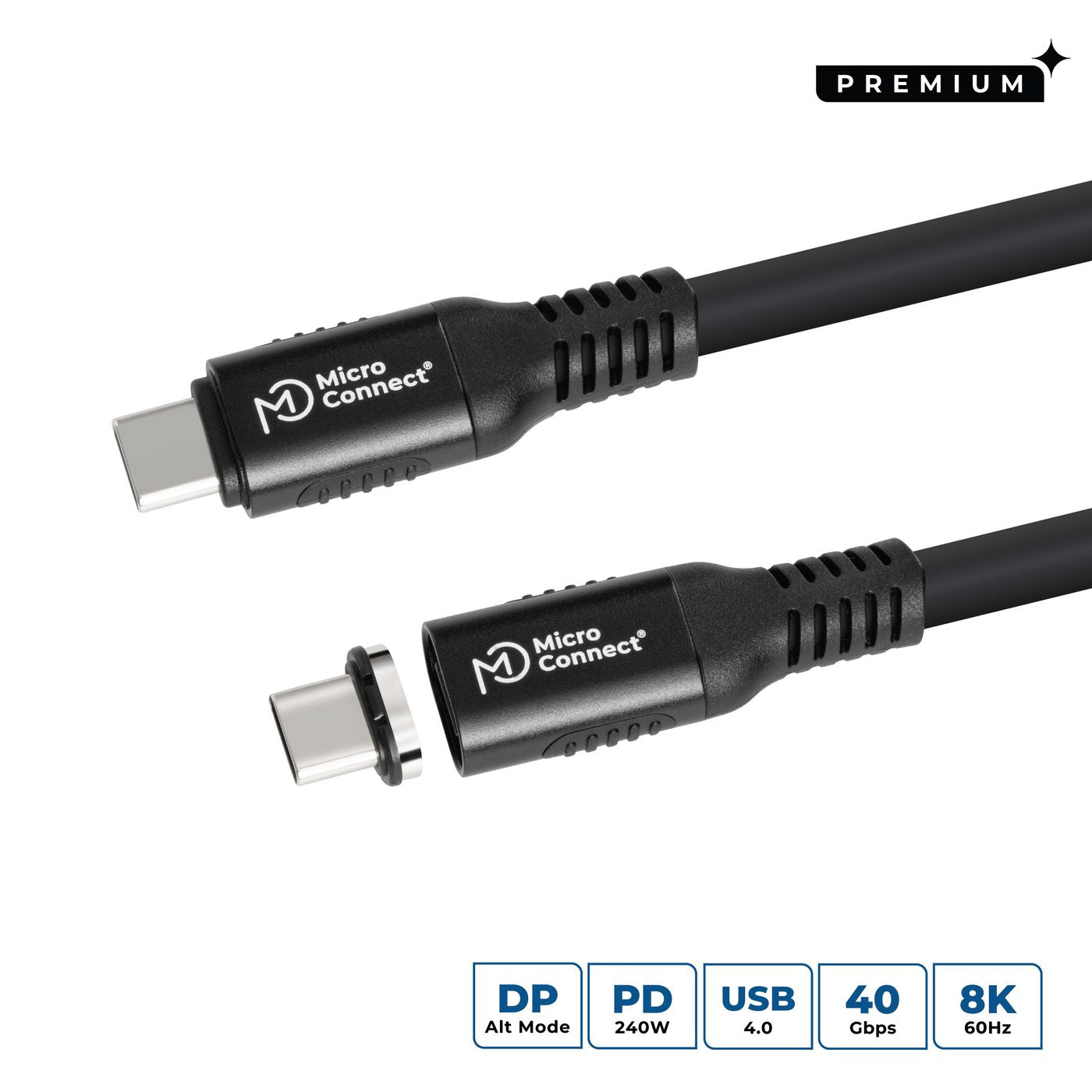 Microconnect MC-LS-USB4CC2.0 USB cable USB4 Gen 3x2 2 m USB C 240 W Black