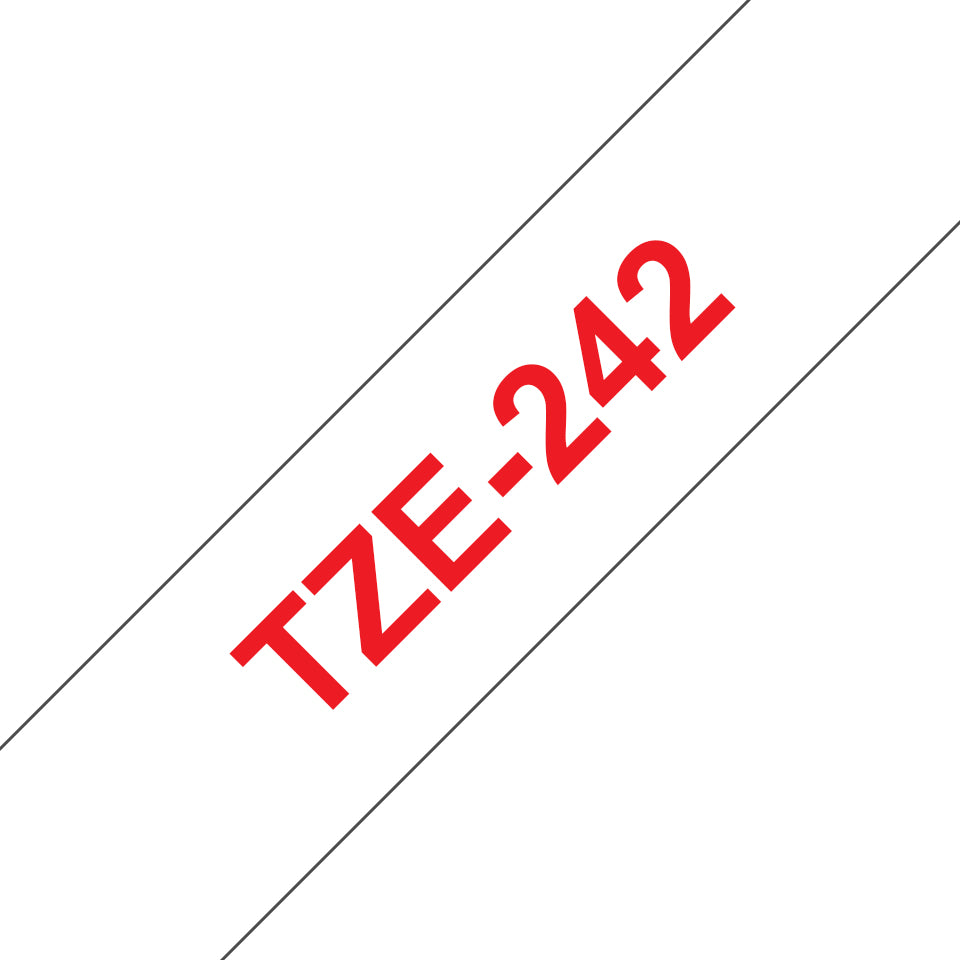 Brother TZE-242 DirectLabel red on white Laminat 18mm x 8m for Brother P-Touch TZ Labels