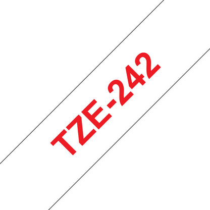 Brother TZE-242 DirectLabel red on white Laminat 18mm x 8m for Brother P-Touch TZ Labels
