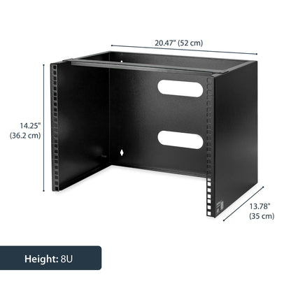 StarTech.com 8U Wall Mount Network Rack - 14 Inch Deep (Low Profile) - 19" Patch