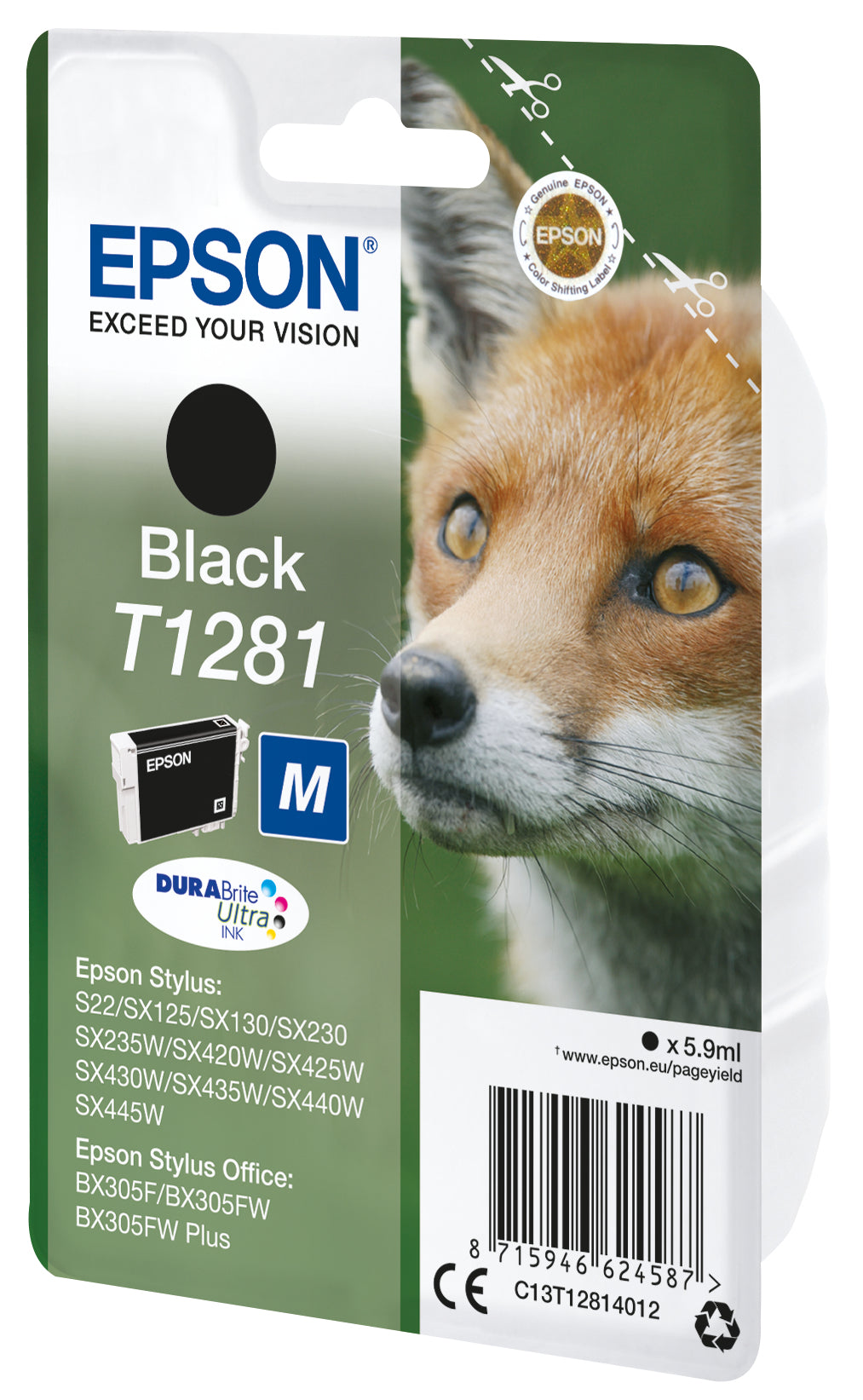 Epson C13T12814012/T1281 Black Ink Cartridge (170 pages)
