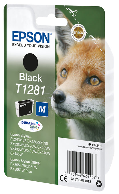 Epson C13T12814012/T1281 Black Ink Cartridge (170 pages)
