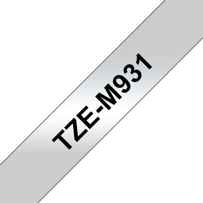 Brother TZE-M931 DirectLabel black on silver matt 12mm x 8m for Brother P-Touch TZ Labels