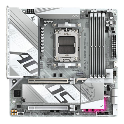 Gigabyte B850M AORUS ELITE WIFI6E ICE Motherboard- AMD Ryzen 9000 Series CPUs