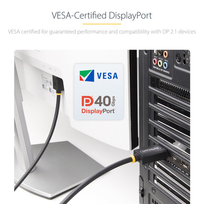 StarTech.com 1m DisplayPort 2.1 Cable, VESA Certified DP40 DisplayPort Cable