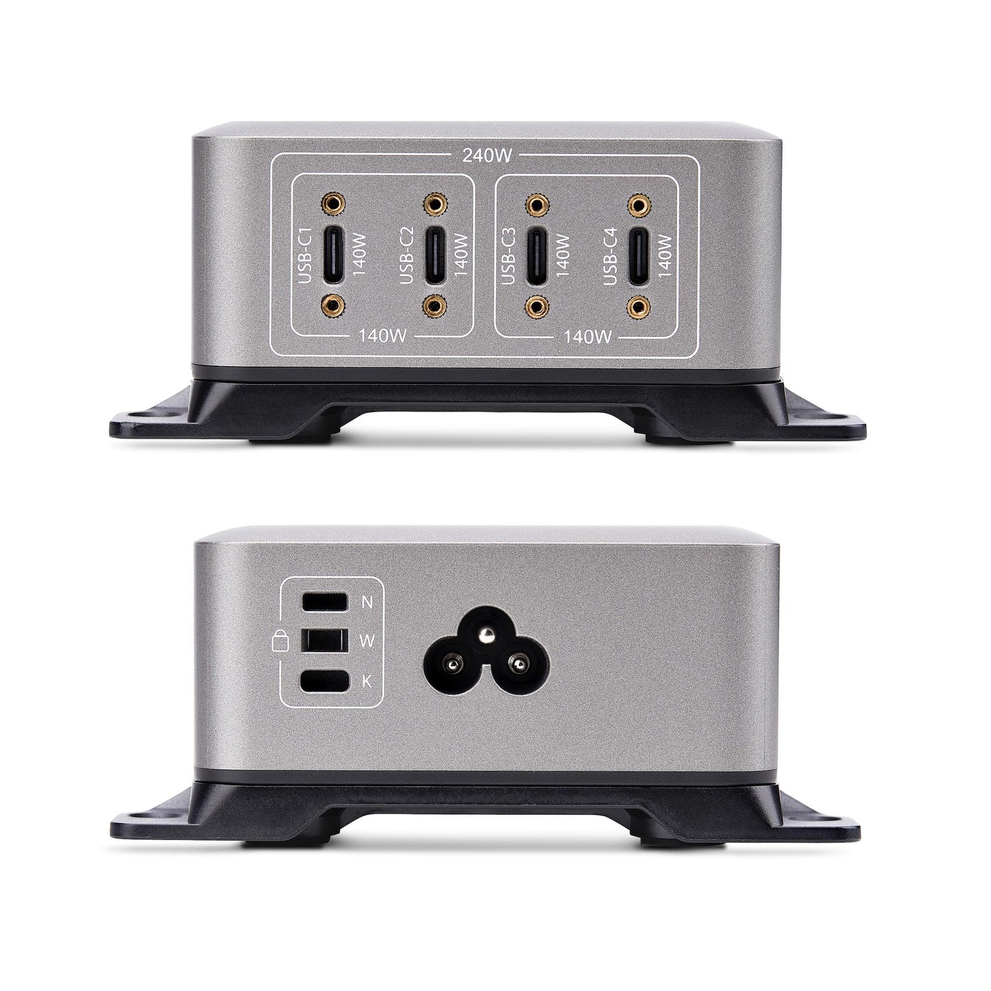StarTech.com 4-Port Multi-Device USB-C Charger, 240W Total, Single Port 140W EPR, PD