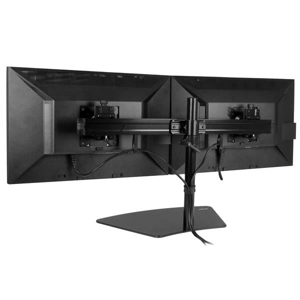 StarTech.com Dual-Monitor Stand - Horizontal - Black - For up to 24" (17.6lb/8kg) Mount