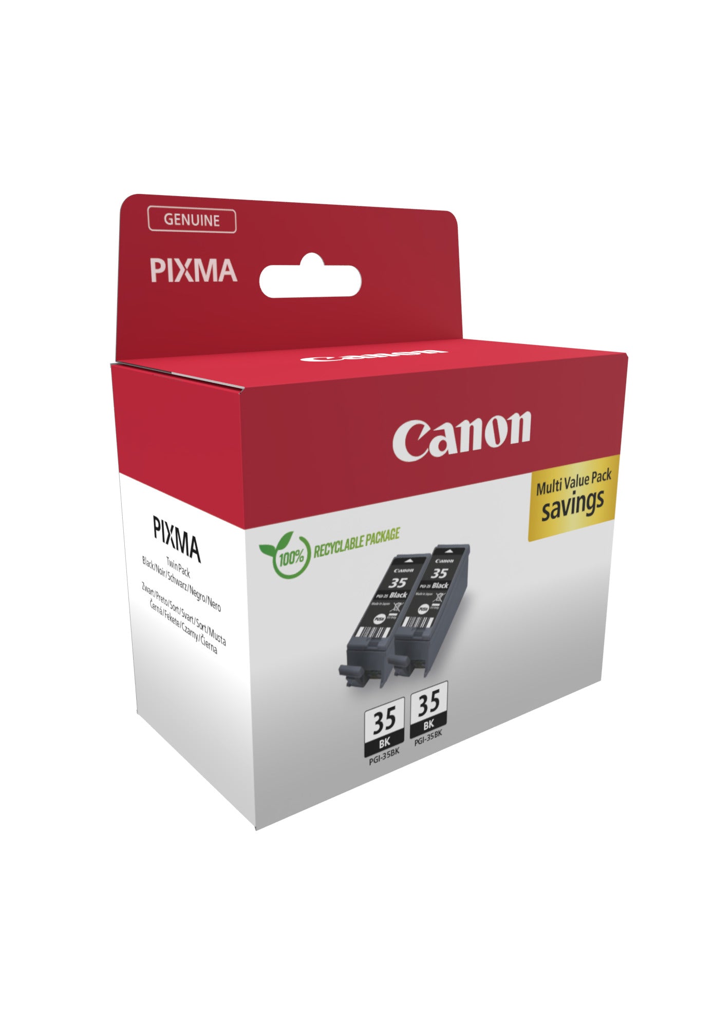 Canon 1509B029/PGI-35BK Black Ink Cartridge (191 pages, Canon Pixma IP 100)