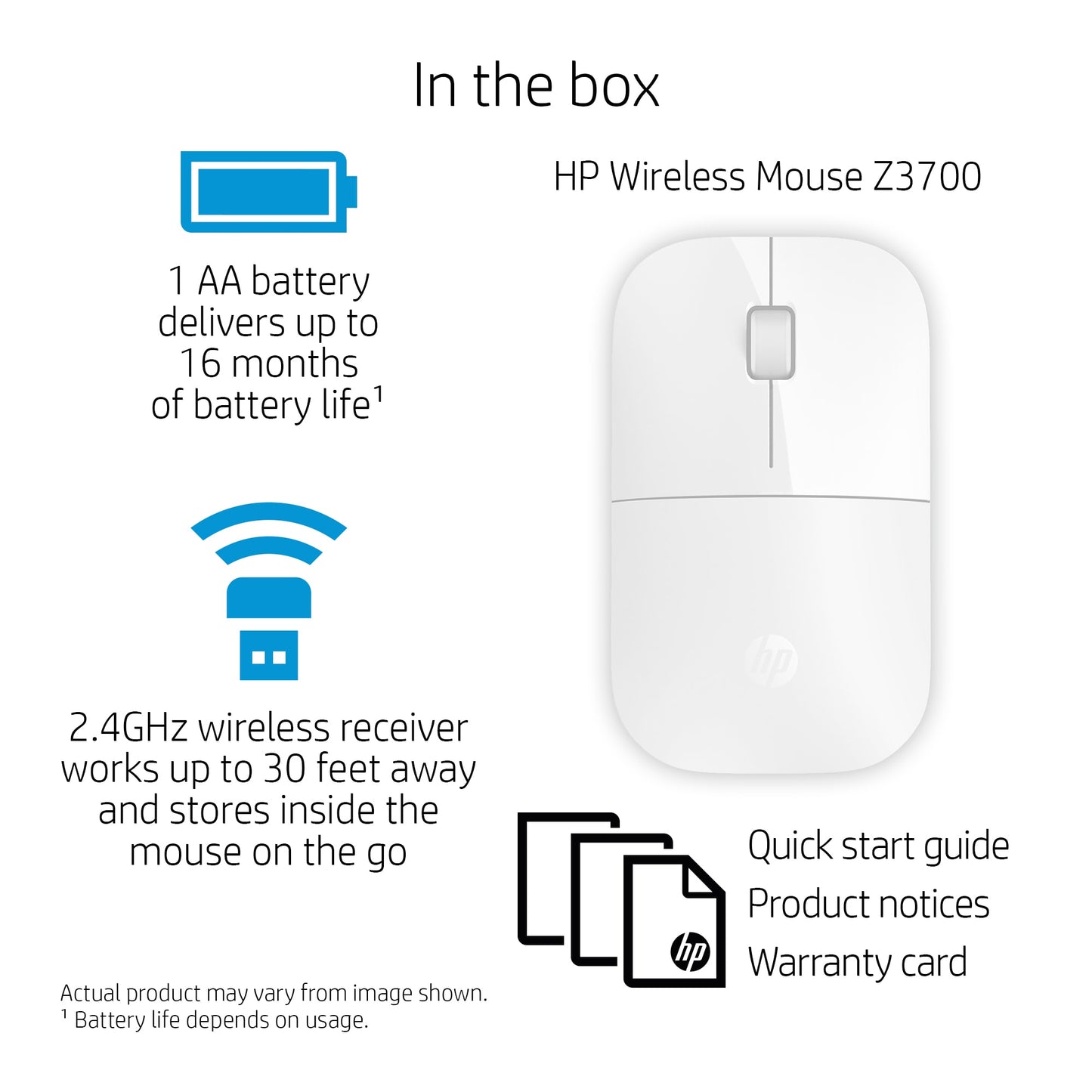 HP Z3700 Wireless Mouse (White)